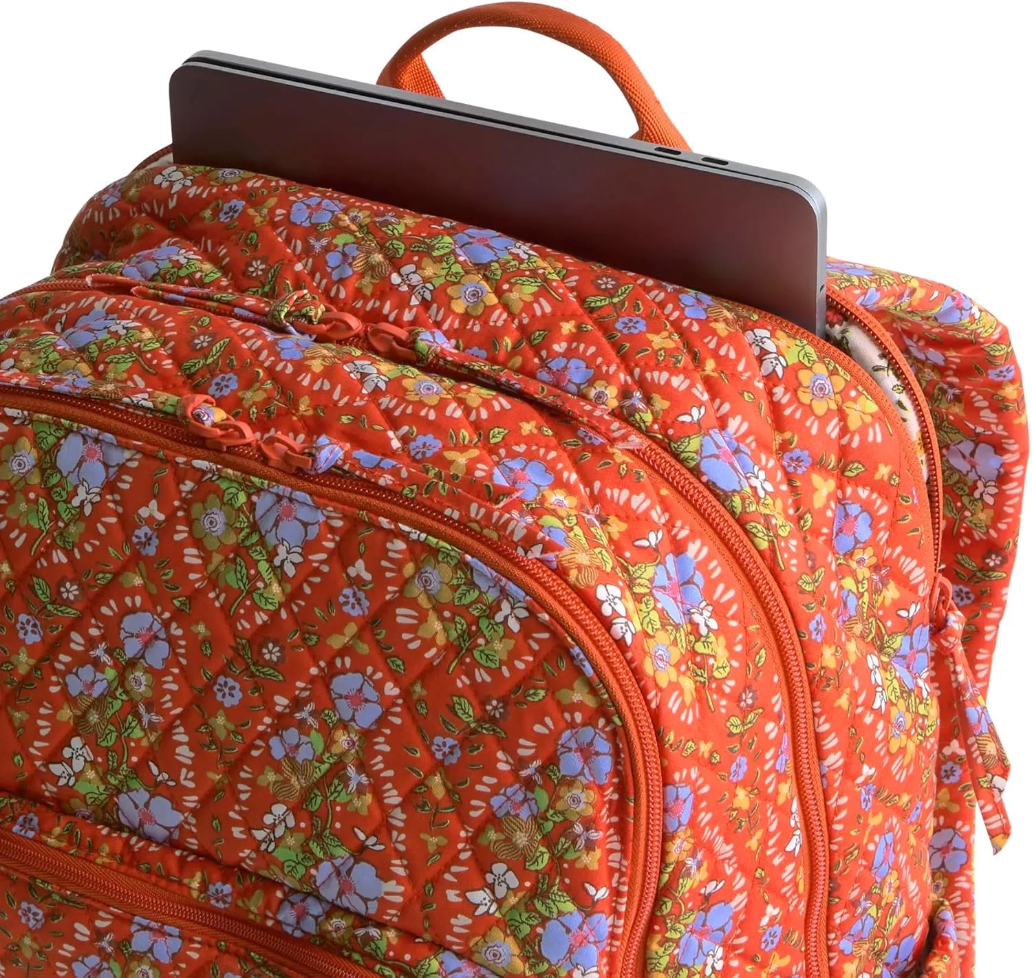 Vera Bradley Premium Cotton Large Bancroft Backpack, Garden Paisley