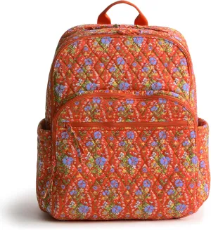 Vera Bradley Premium Cotton Large Bancroft Backpack, Garden Paisley