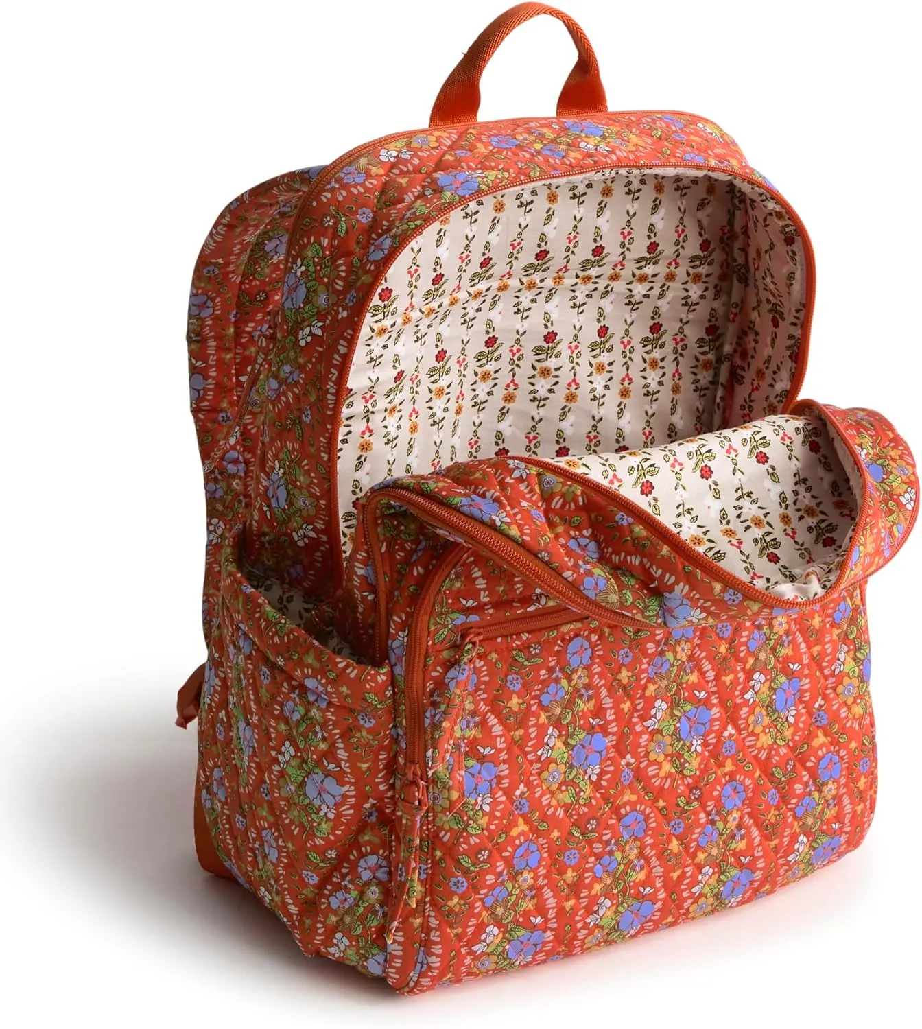 Vera Bradley Premium Cotton Large Bancroft Backpack, Garden Paisley