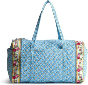Vera Bradley Premium Cotton Large Original Duffel, Elizabeth Blue