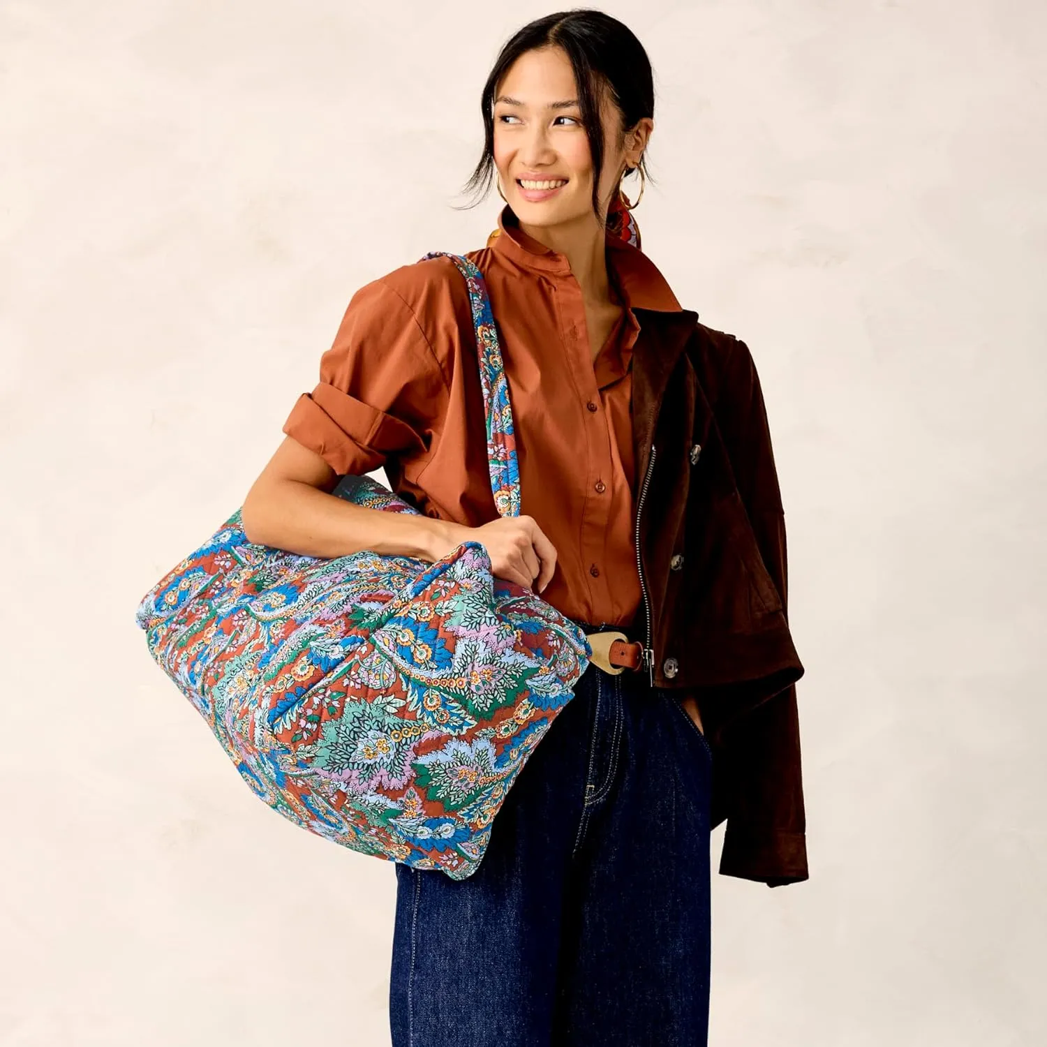 Vera Bradley Women's Premium Cotton Large Original Duffel Travel Bag