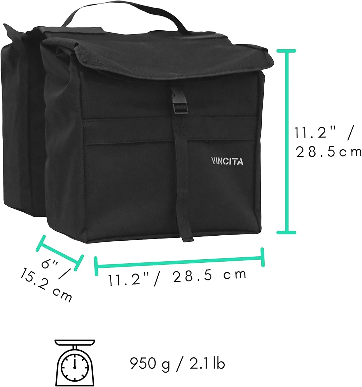 Vincita New Top Load Double Pannier Water Resistant Cycling Side Bags - 12 L with Rain Cover, Large, Carrying Handle, Reflective Spots - Bike Rack Carrier Saddle Bag - Bicycle Accessories (Pink Camo)