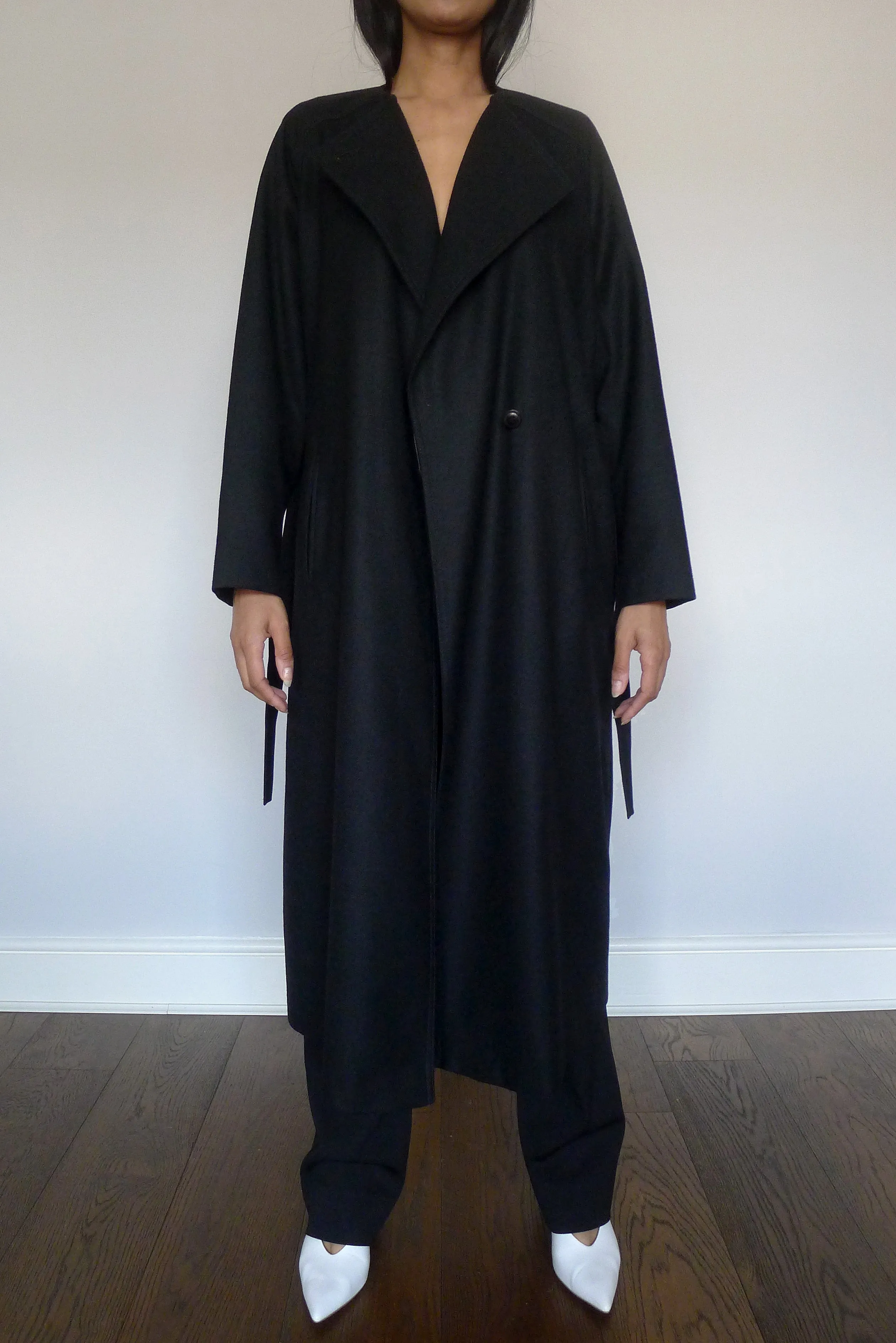 Vintage Minimal Belted Coat
