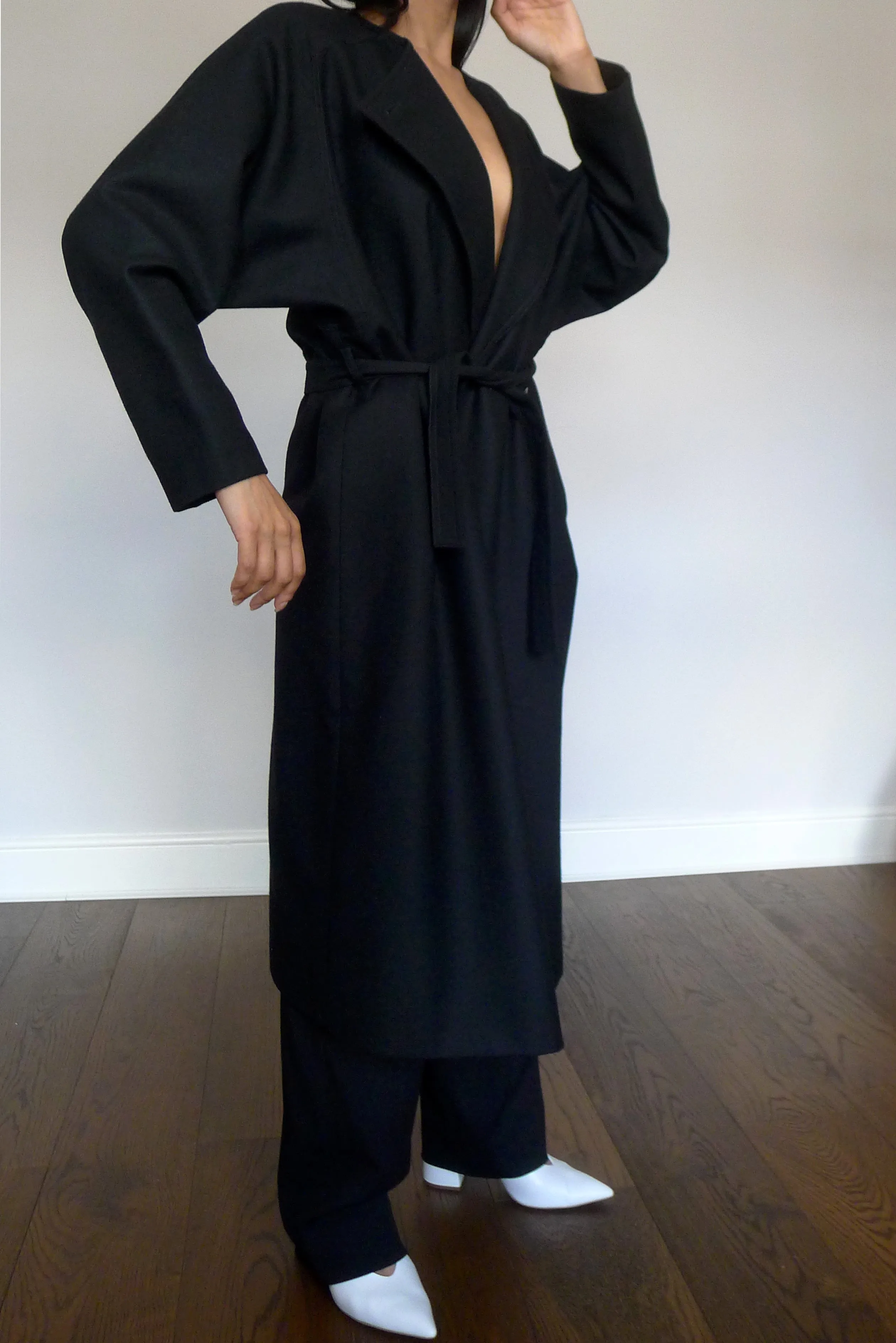 Vintage Minimal Belted Coat