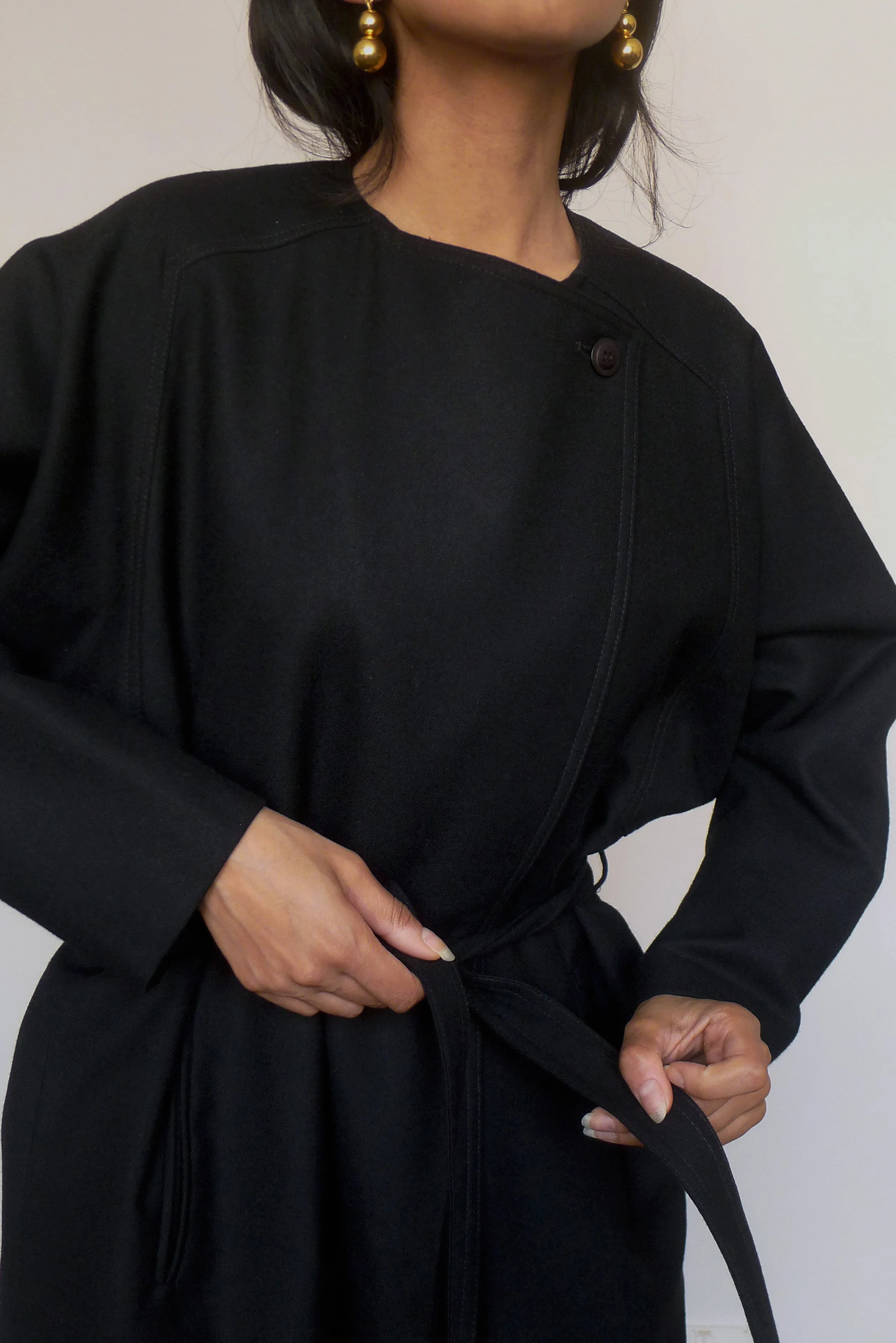 Vintage Minimal Belted Coat