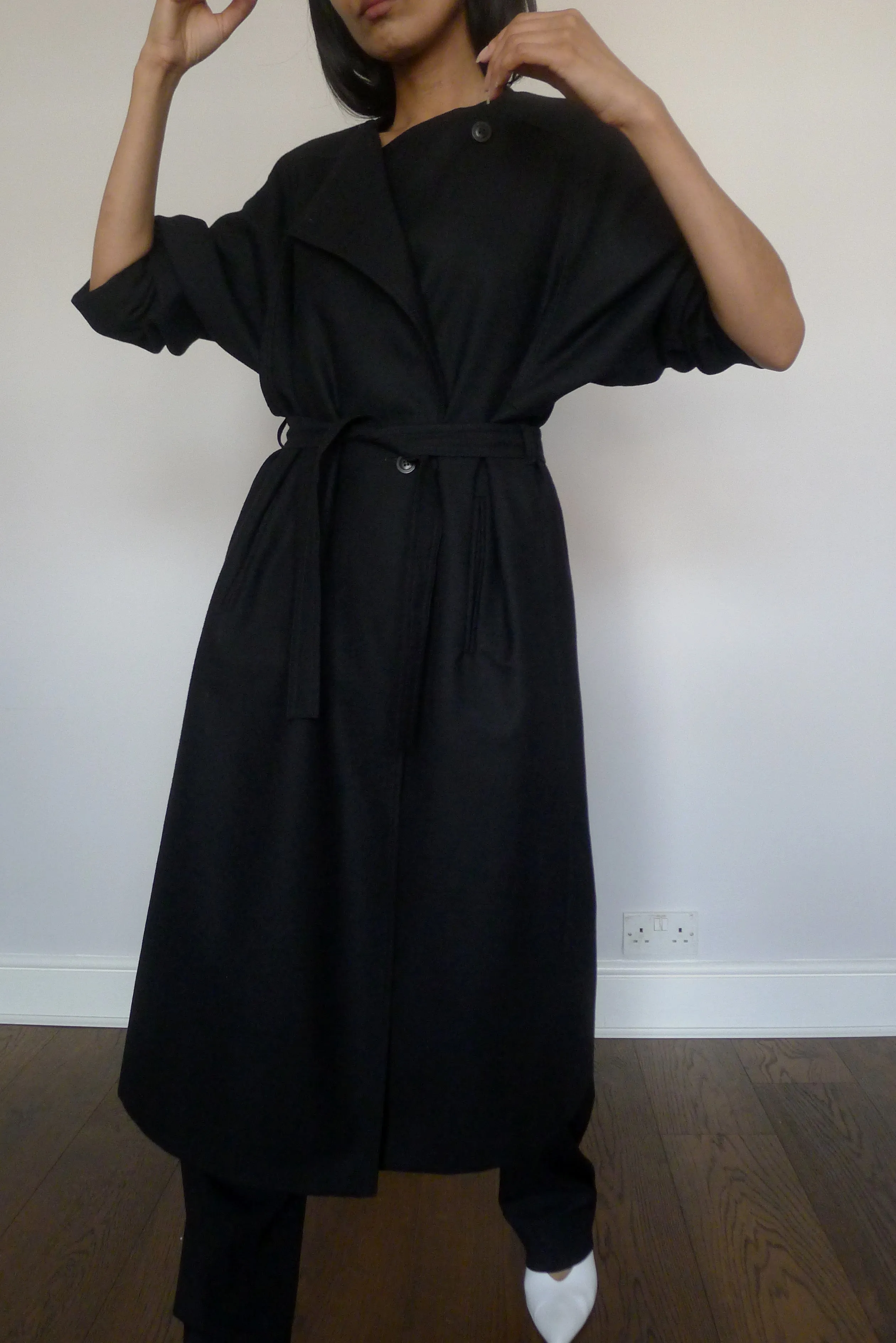 Vintage Minimal Belted Coat