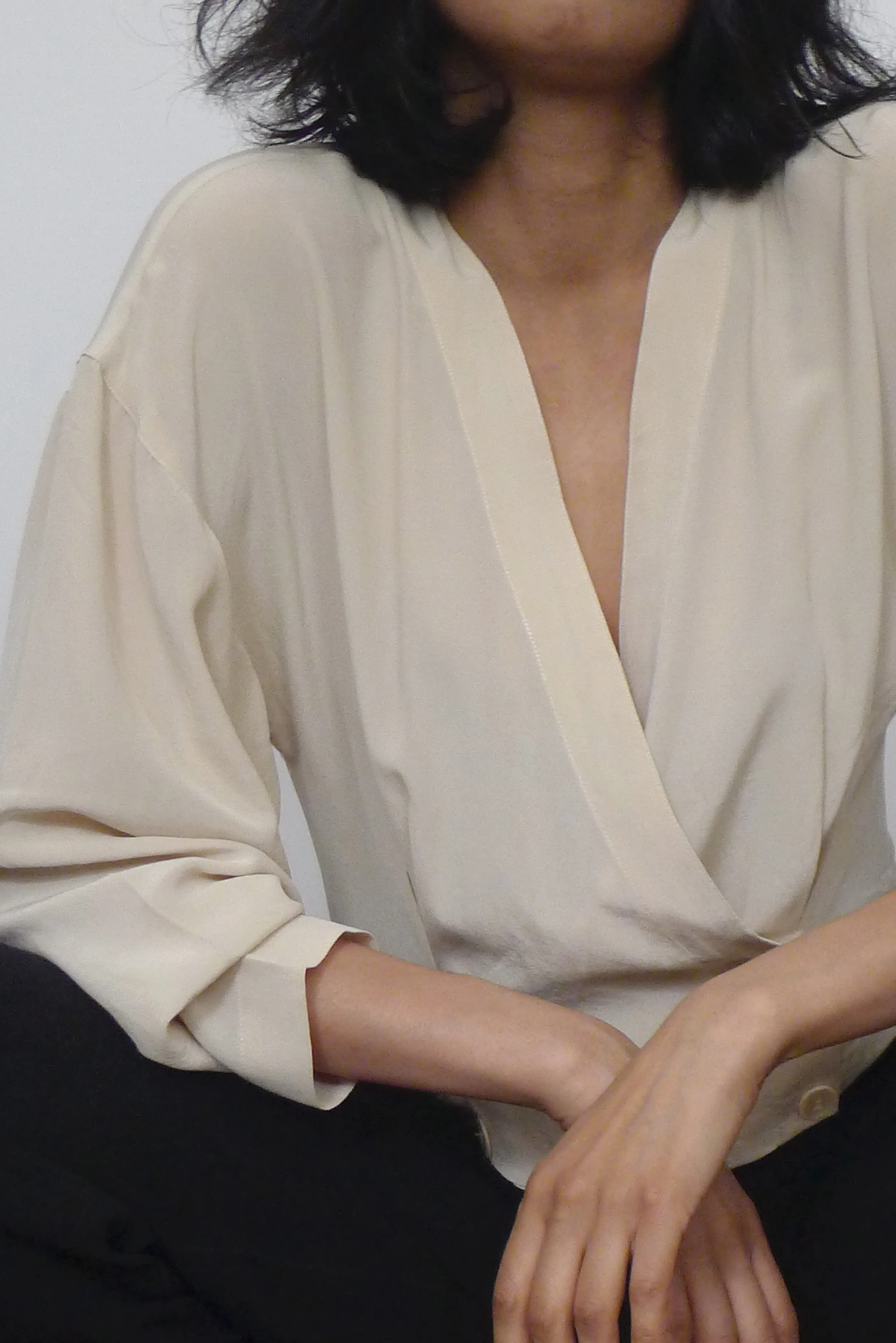 Vintage Minimal Silk Top