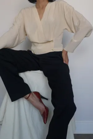 Vintage Minimal Silk Top