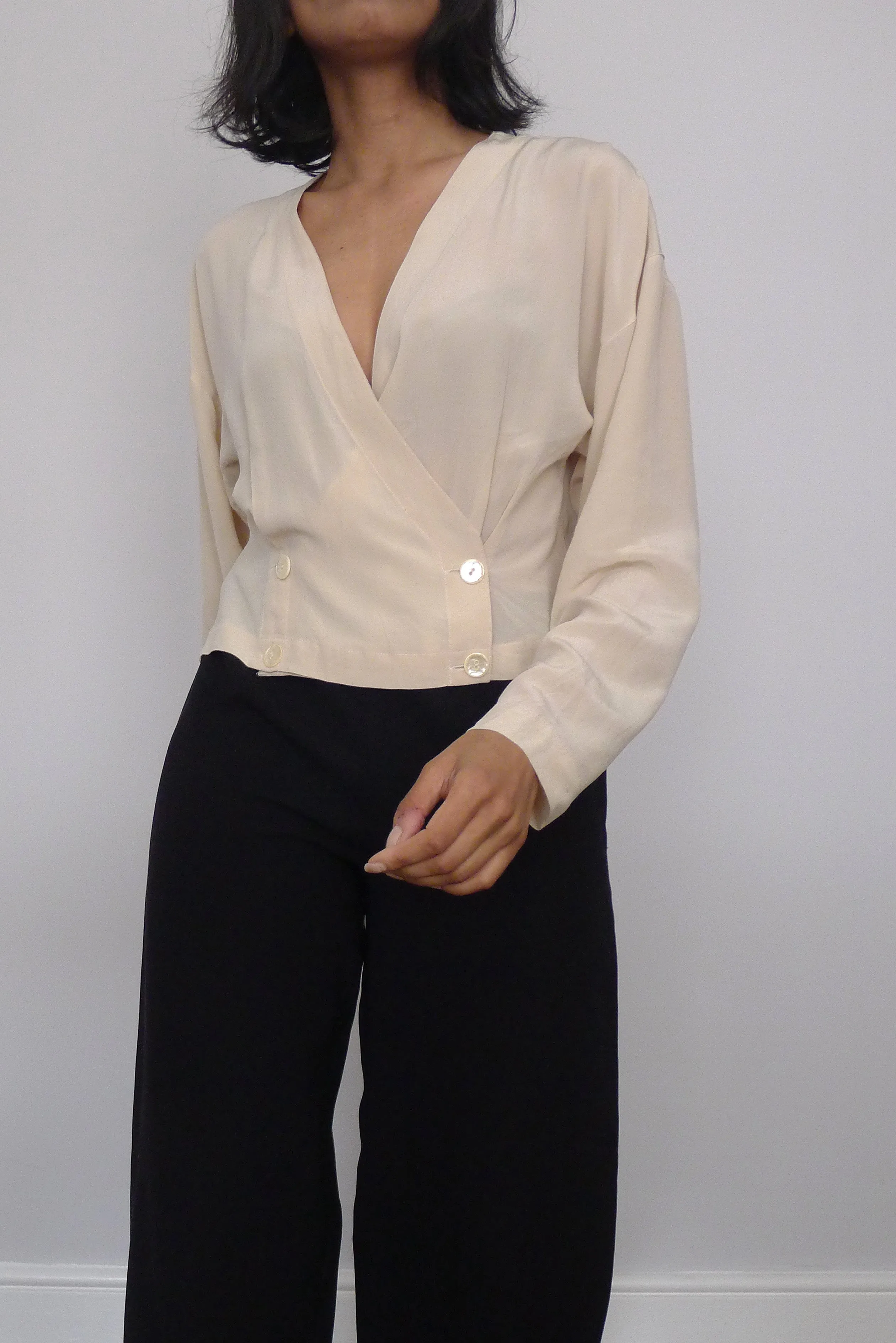Vintage Minimal Silk Top