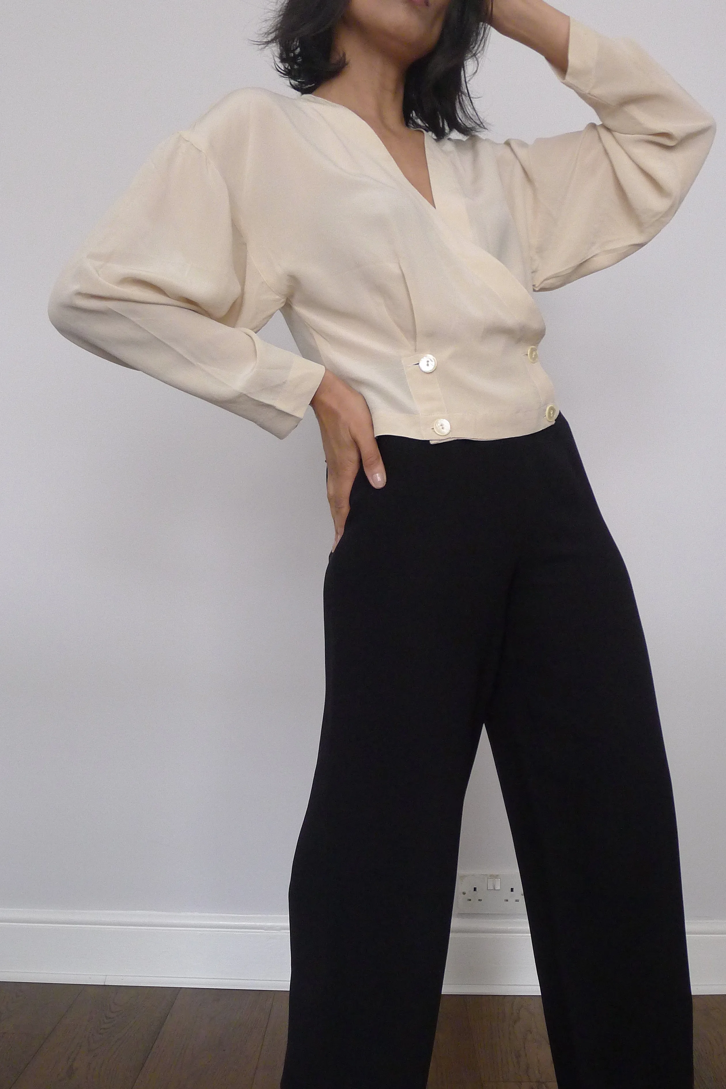 Vintage Minimal Silk Top