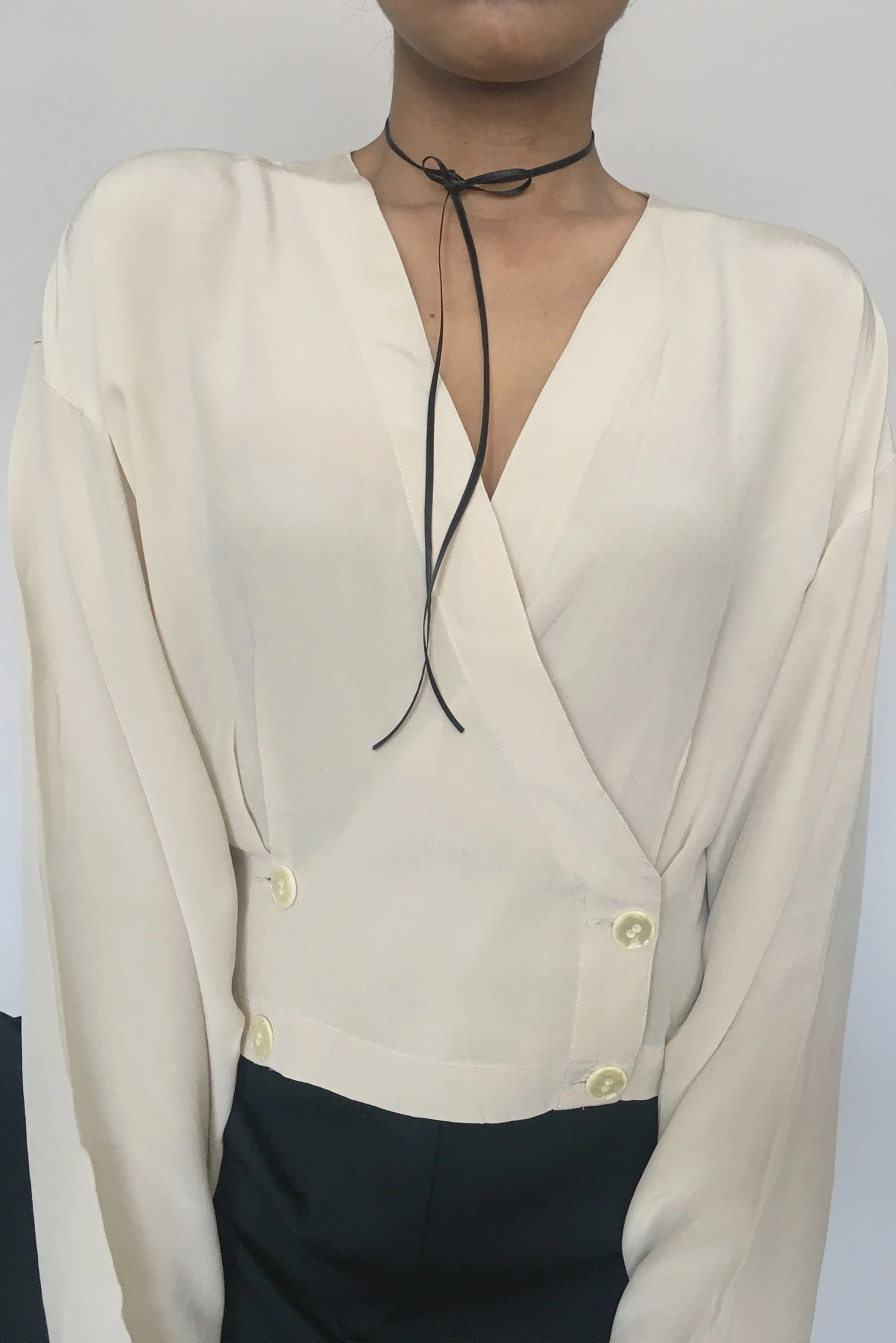 Vintage Minimal Silk Top