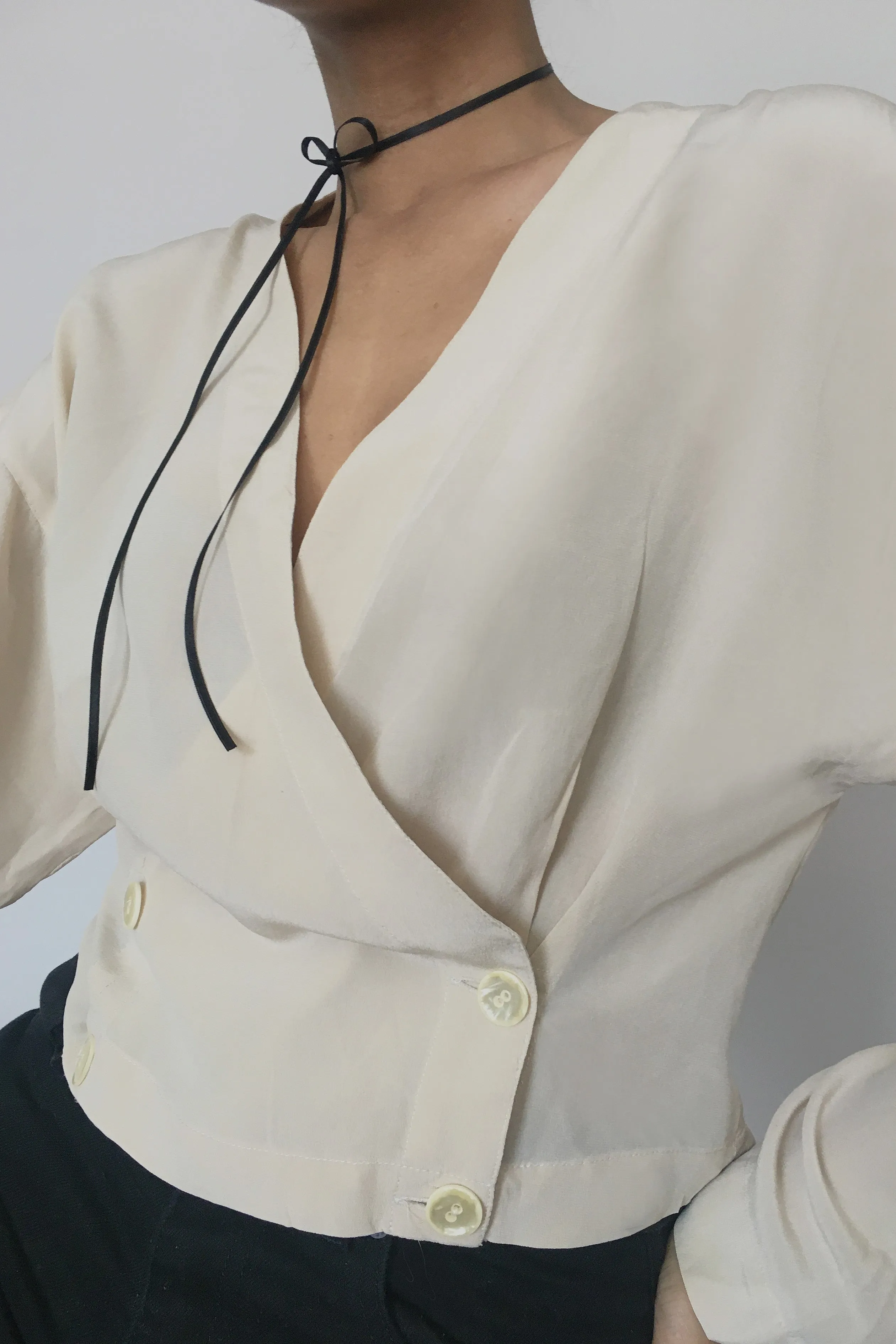 Vintage Minimal Silk Top