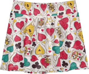 visesunny Girl's Golf Skirt Athletic Abstract Poker Heart Tennis Skort Sport Activewear with Double Layer Pockets