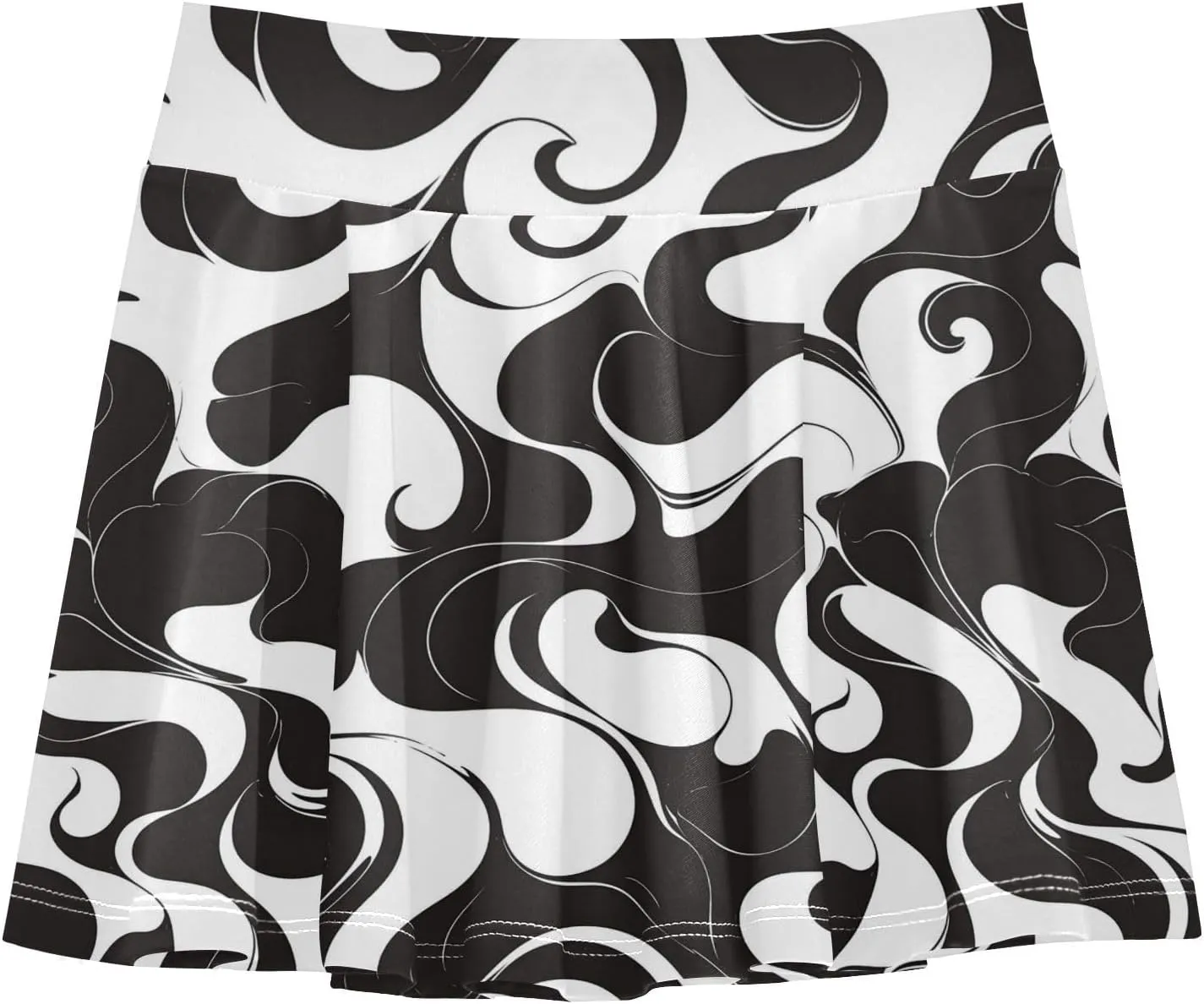 visesunny Girl's Golf Skirt Athletic Liquid Fog Pattern Tennis Skort Sport Activewear with Double Layer Pockets