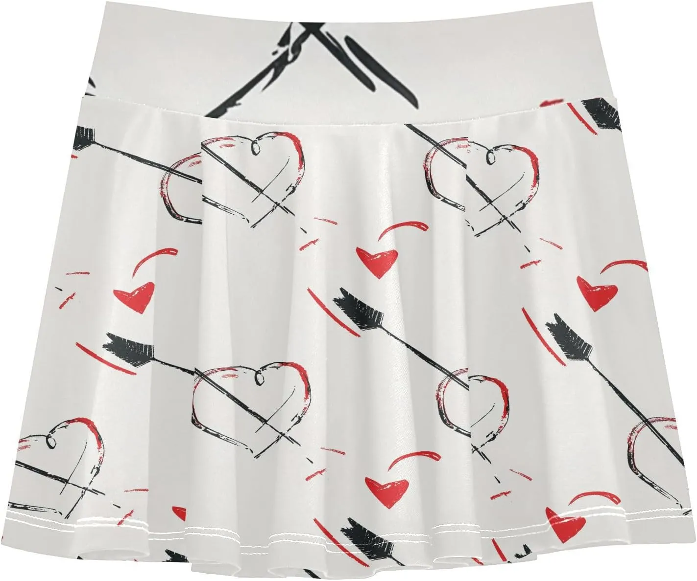 visesunny Girl's Golf Skirt Athletic Minimalist Love Arrow Tennis Skort Sport Activewear with Double Layer Pockets