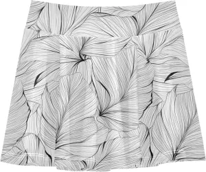visesunny Girl's Golf Skirt Athletic Sketch Leaf Vein Tennis Skort Sport Activewear with Double Layer Pockets