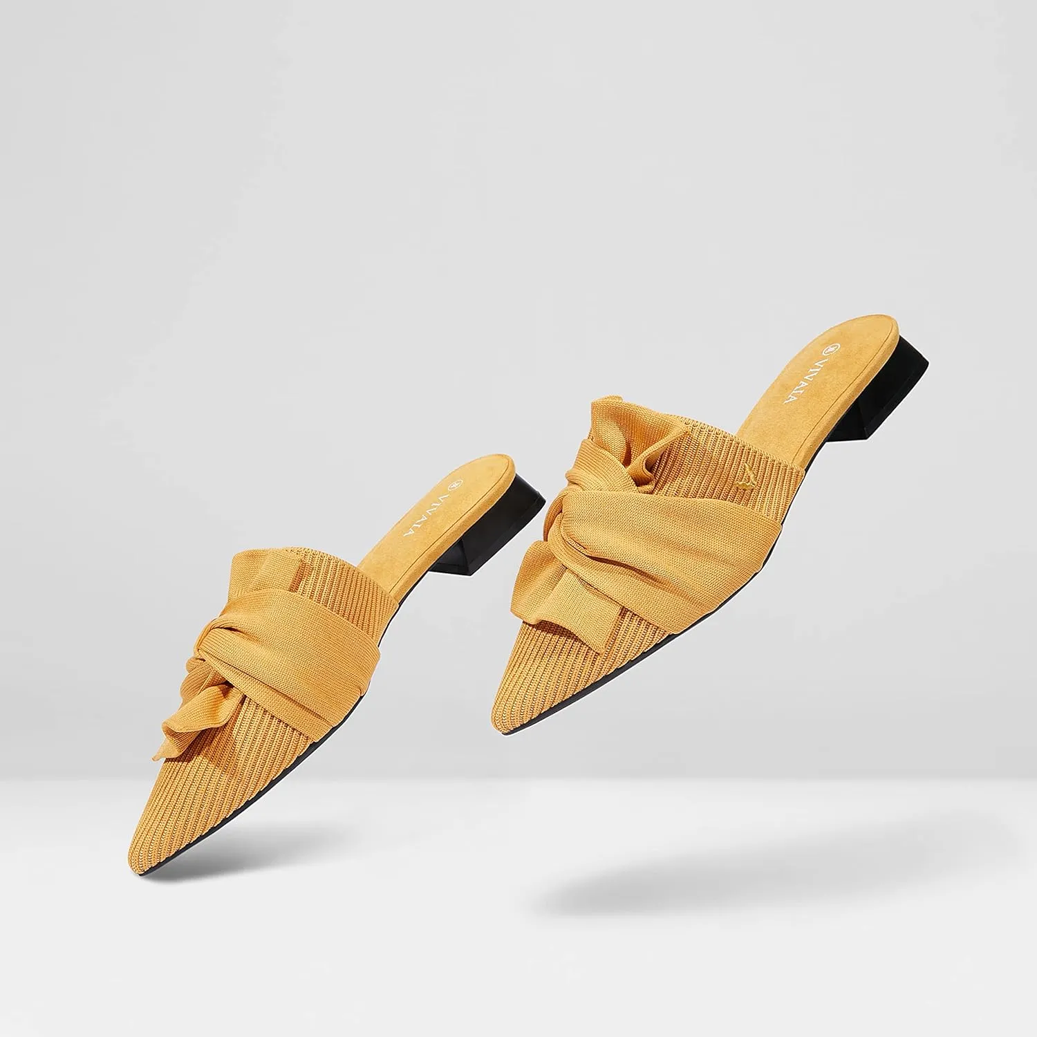 VIVAIA Yaffa Mules for Women Slip On Pointed-Toe Knot Mules Women's Casual Slip on Washable Comfortable Shoes Pointed-Toe Style