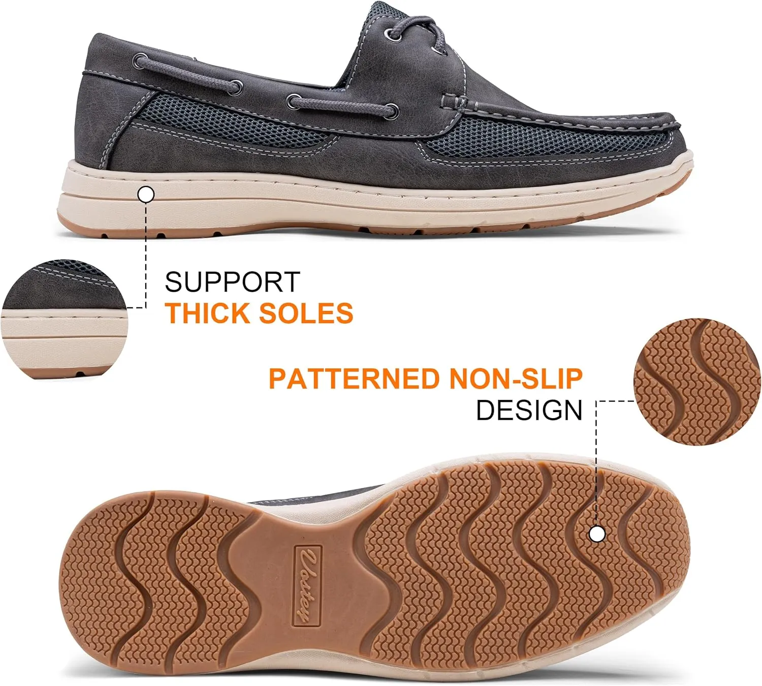 Vostey Men's Boat Shoes Slip On Stylish Casual Loafers Deck Shoes for Men