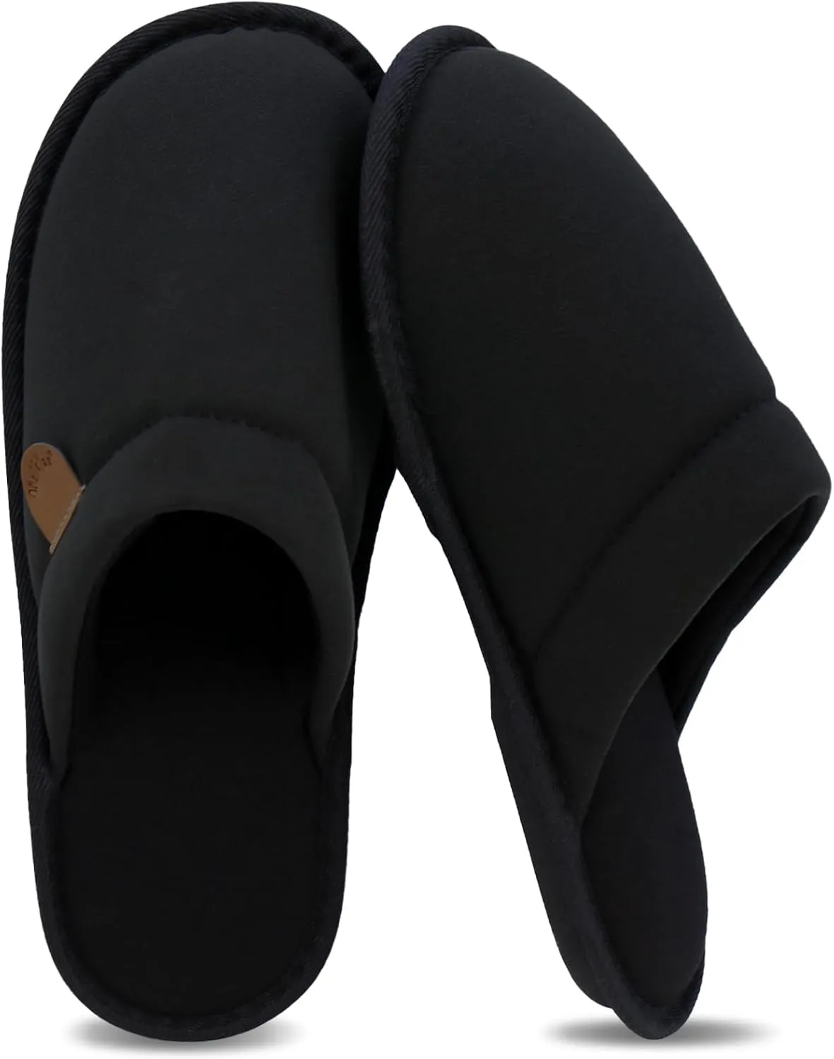 WALKFUN Comfortable House Slippers for Men Full Toe Comfortable Indoor Slip on Warm Slides Sandals with Memory Foam for Bedroom,Indoor Home