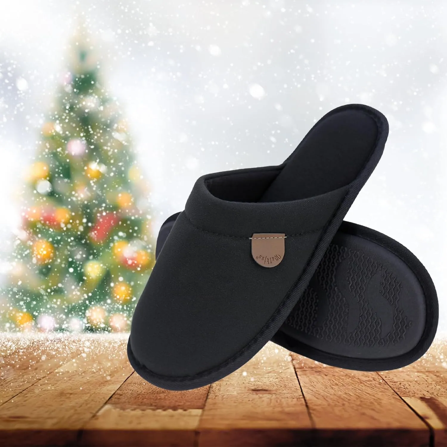 WALKFUN Comfortable House Slippers for Men Full Toe Comfortable Indoor Slip on Warm Slides Sandals with Memory Foam for Bedroom,Indoor Home