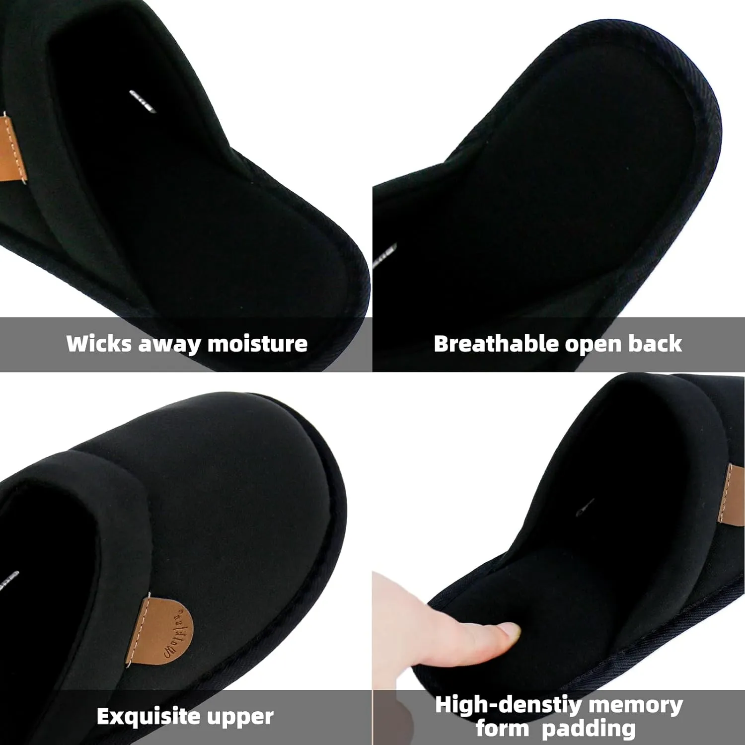 WALKFUN Comfortable House Slippers for Men Full Toe Comfortable Indoor Slip on Warm Slides Sandals with Memory Foam for Bedroom,Indoor Home