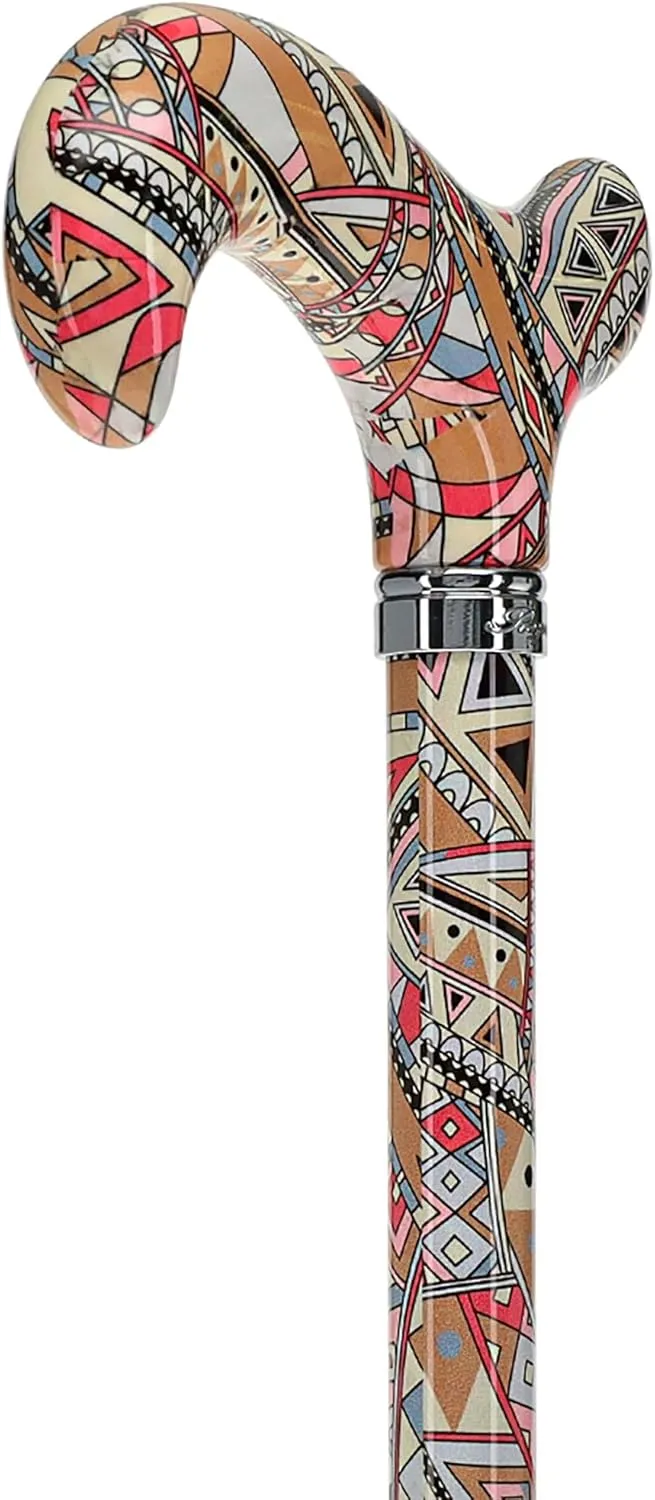 Walking Sticks for Men and Women - Stylish Designer Fashionable Adjustable Derby Canes - Lightweight Aluminum Cool Walking Sticks with HD Patterns