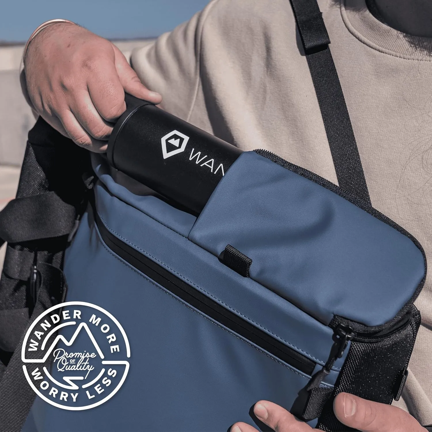 WANDRD PRVKE Lite - Photography Bag - Water Resistant Camera Backpack for Photographers - Anti-Theft Travel Bag with 14-Inch Laptop Sleeve and Fleece-Lined Pockets (Aegean Blue)