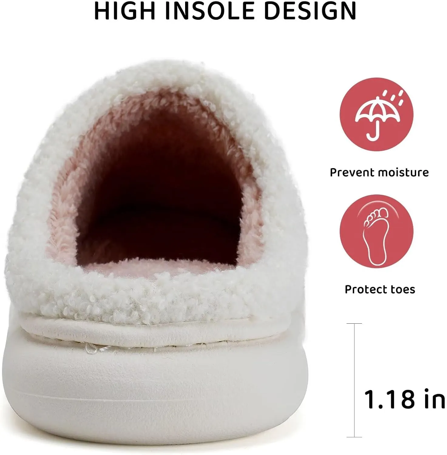 WateLves Women's Pillow Warm Memory Foam Slippers Comfortable Cute House Shoes Lightweight Fuzzy Christmas Slippers