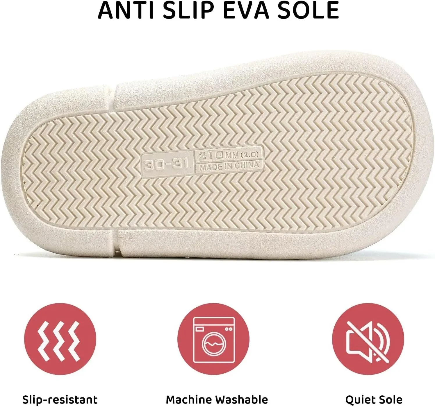 WateLves Women's Pillow Warm Memory Foam Slippers Comfortable Cute House Shoes Lightweight Fuzzy Christmas Slippers