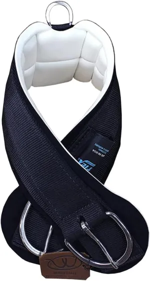 Weaver Equine Airflex ‎Roper Horse Cinch, Anti-Slip Nylon Webbing Saddle Cinch Girth with Flat Buckle, Western Horse Riding Supplies, ‎Black