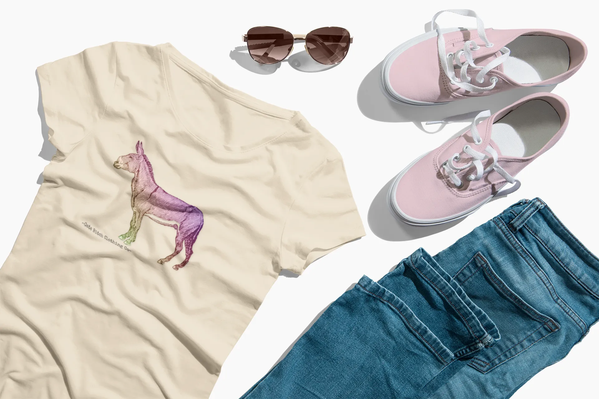 Western Rainbow Mule Tee