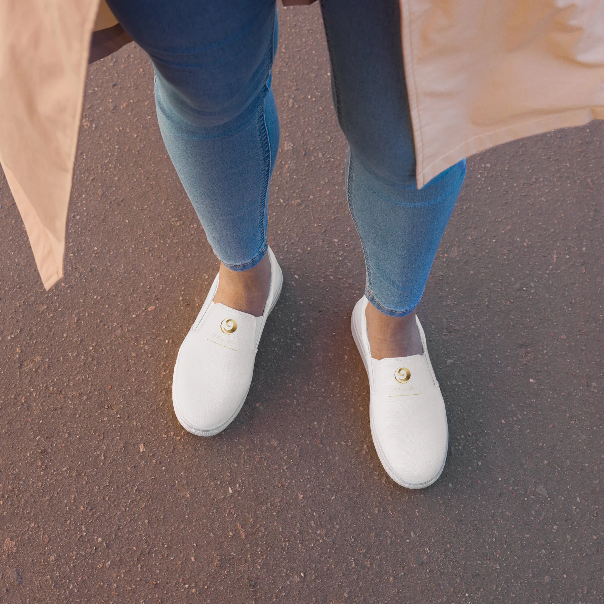 White Chaitanya Abara Women’s Slip-on Canvas Shoes
