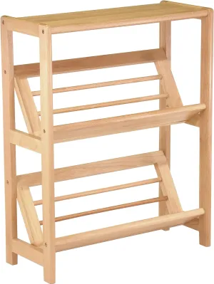 Winsome Mission Beech Wood 4-Tier Bookshelf with Slanted Shelf, Natural (82430)
