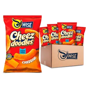Wise Snacks Cheez Doodles Baked Puffs, Real Cheddar Cheese, Gluten Free, 0g Trans Fat, No Preservatives, 3.250 Ounce (12 Count), Gluten Free