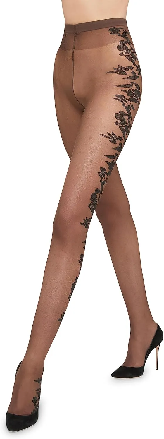 Wolford Flower Tights Sheer 20 Denier For Women Pantyhose with Floral Design Perfect for Stylish Everyday & Formal Wear