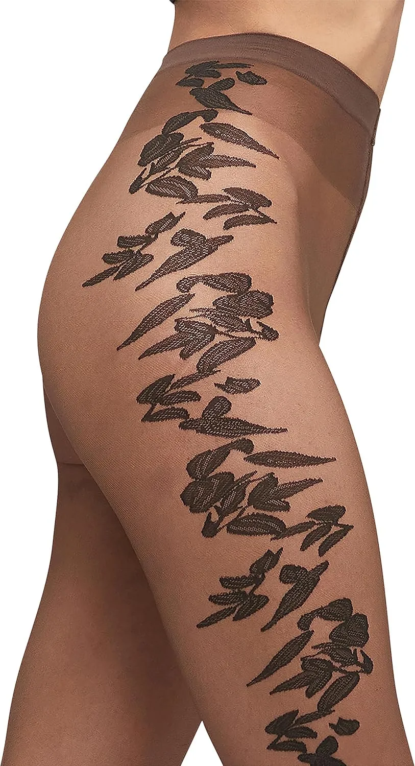 Wolford Flower Tights Sheer 20 Denier For Women Pantyhose with Floral Design Perfect for Stylish Everyday & Formal Wear