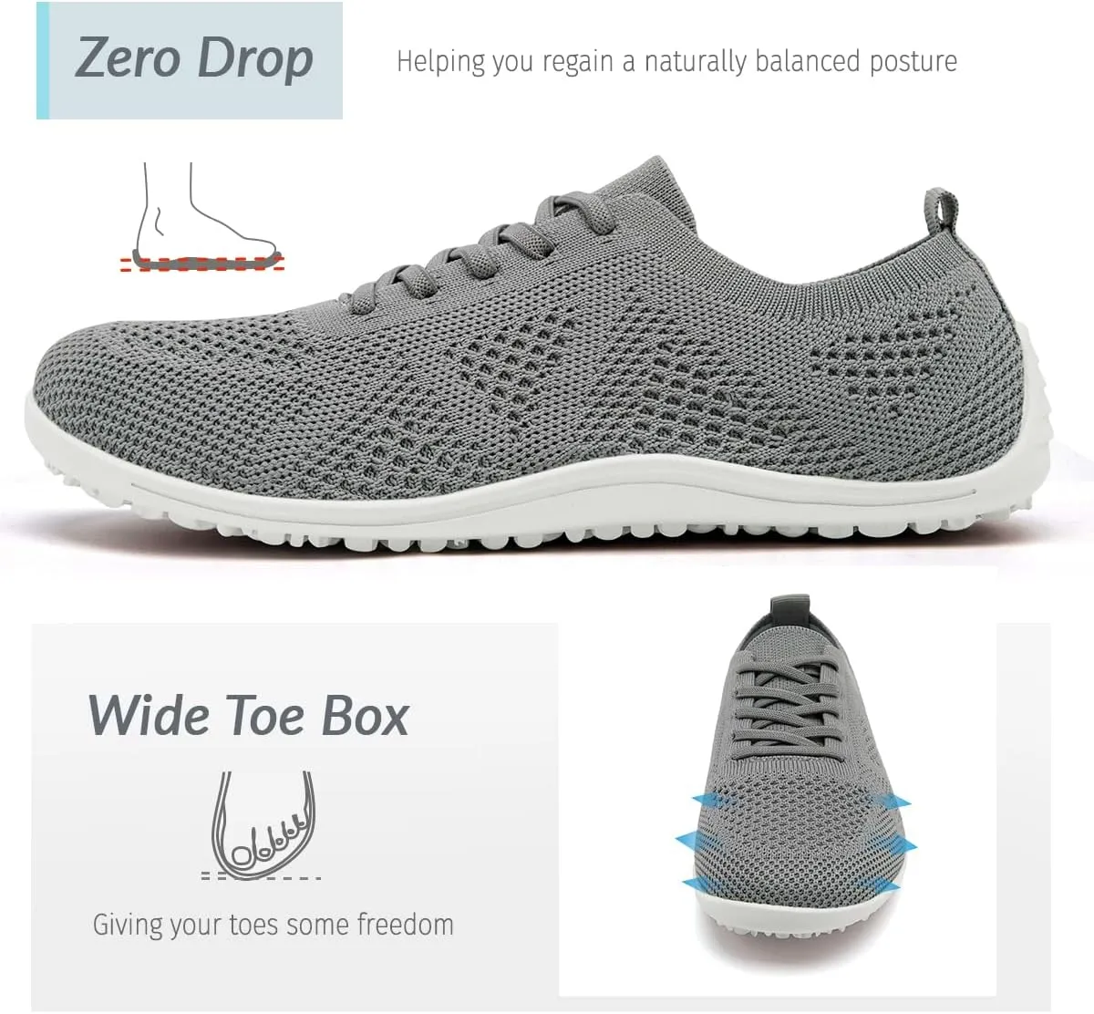 Women Barefoot Shoes Slip on Canvas Walking Sports Zero Drop Sole Casual Sneakers Comfortable Breathable Minimalist Soft Beach Outdoor Shoes