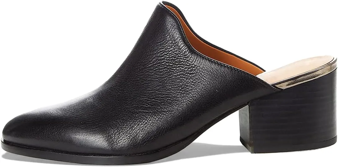 Women Chunky Block Heel Mules Pointed Closed Toe Suede Mule Sandals Slip-On Stacked Heels Booties Backless 2" Heeled Slide Shoes Comfort Fashion Casual Office Homecoming Retro 4-11 M US