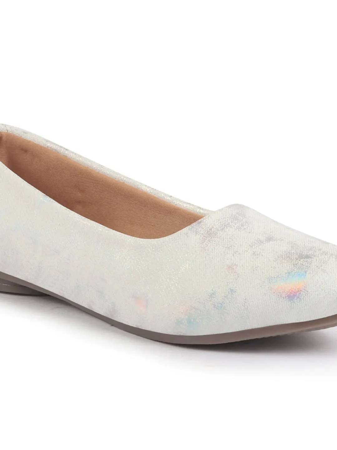 Women Comfortable Slip On Flat Ballerina Glittery Shiny Casual Ballet Driving Shoes Cushioned Insole