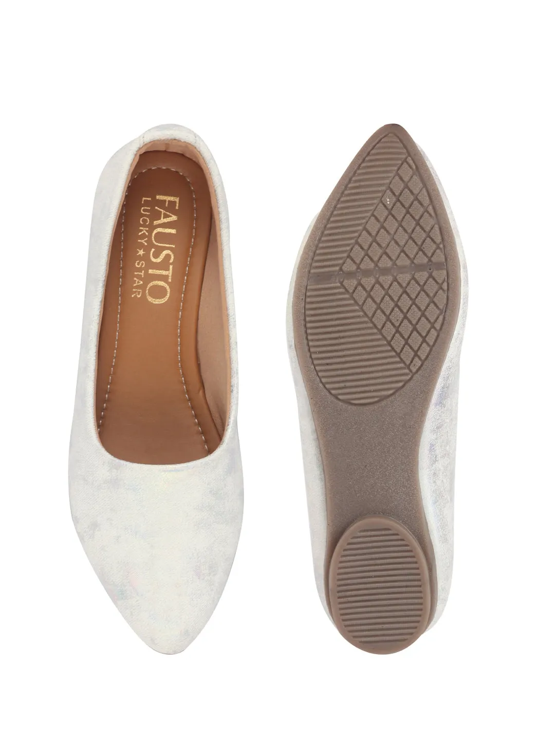 Women Comfortable Slip On Flat Ballerina Glittery Shiny Casual Ballet Driving Shoes Cushioned Insole