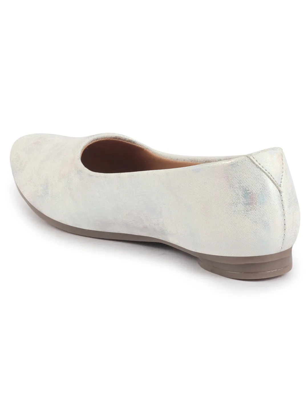 Women Comfortable Slip On Flat Ballerina Glittery Shiny Casual Ballet Driving Shoes Cushioned Insole