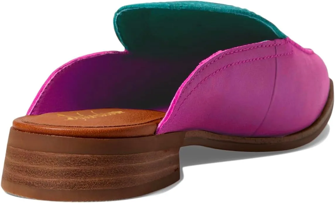 Women Low Flat Heel Mules Square Closed Toe Two-Toned Mule Sandals Slip-On 1” Chunky Stacked Heels Loafers Backless Slide Shoes Patchwork Office Club Comfort Daily Casual Retro 4-11 M US