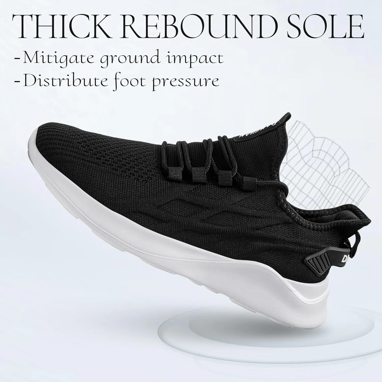 Women Tennis Running Shoes Walking Slip on Summer Gym Workout Athletic Comfortable Sneakers Black