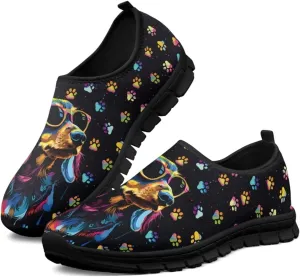 Women's Animals Pattern Sneaker Low Cut Slip on Comfortable Lightweight Walking Anti Slip