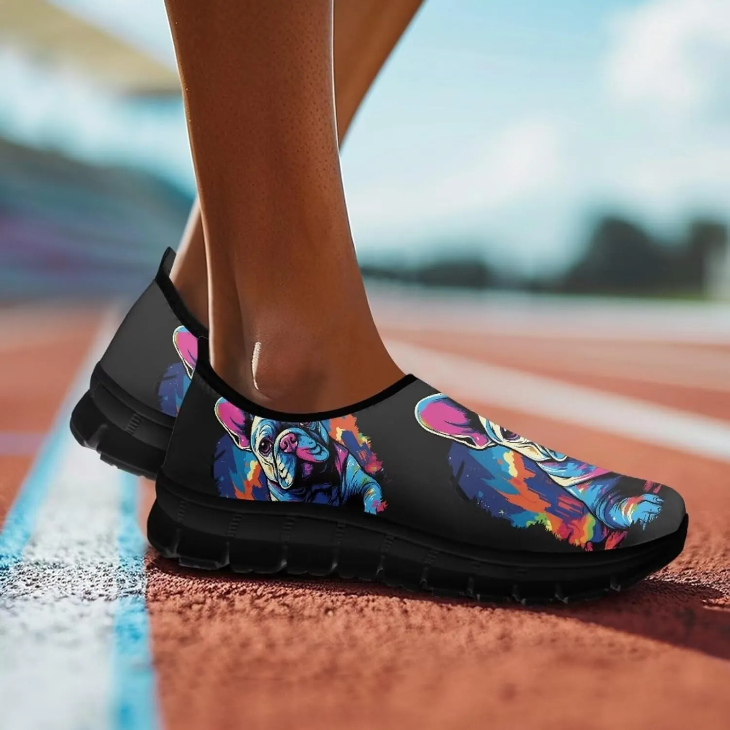 Women's Animals Pattern Sneaker Low Cut Slip on Comfortable Lightweight Walking Anti Slip