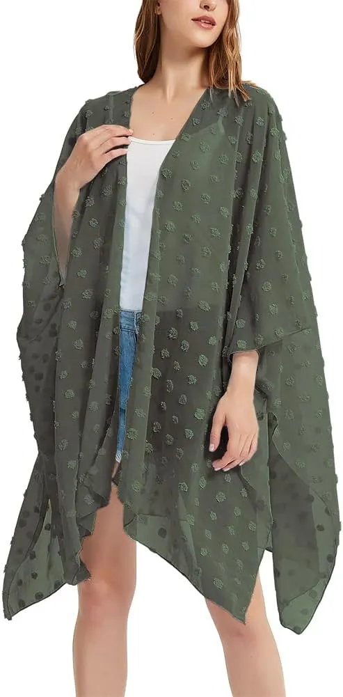 Women's Bohemian Floral Chiffon Beach Cover up Swimsuit Kimono Summer Swimwear Cardigans