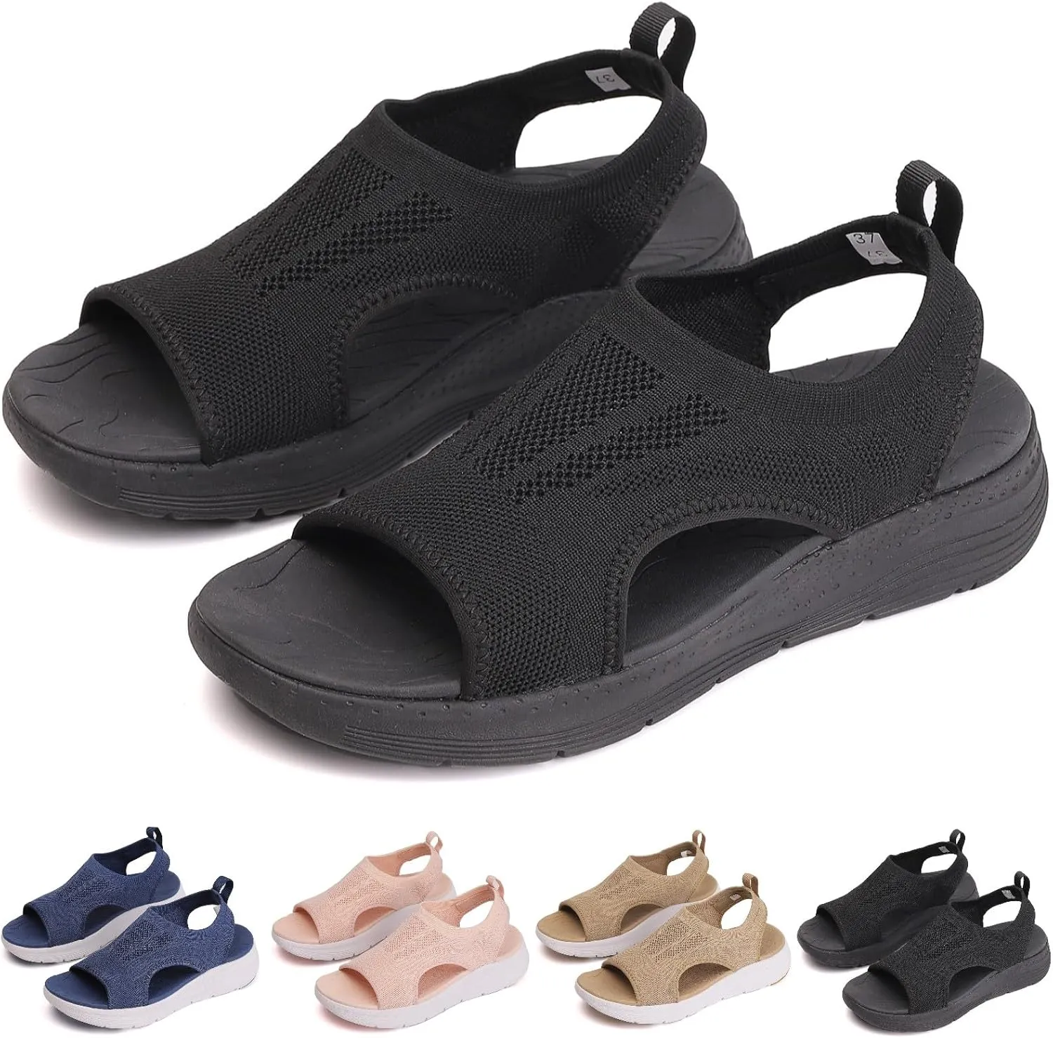 Women's Breathable Orthopedic Sandals Comfortable Walking Tennis Shoes Sandals Arch Support Wide Fit Plantar Fasciitis Sport Athletic Hiking Outdoor Active Summer Dressy Soft Mat Diabetic Sandals