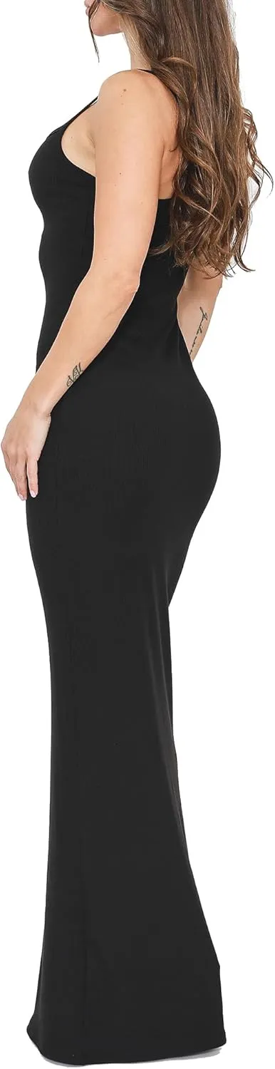 Womens Casual Slip Long Maxi Dress Spaghetti Strap Summer Vacation Ribbed Bodycon Lounge Dresses