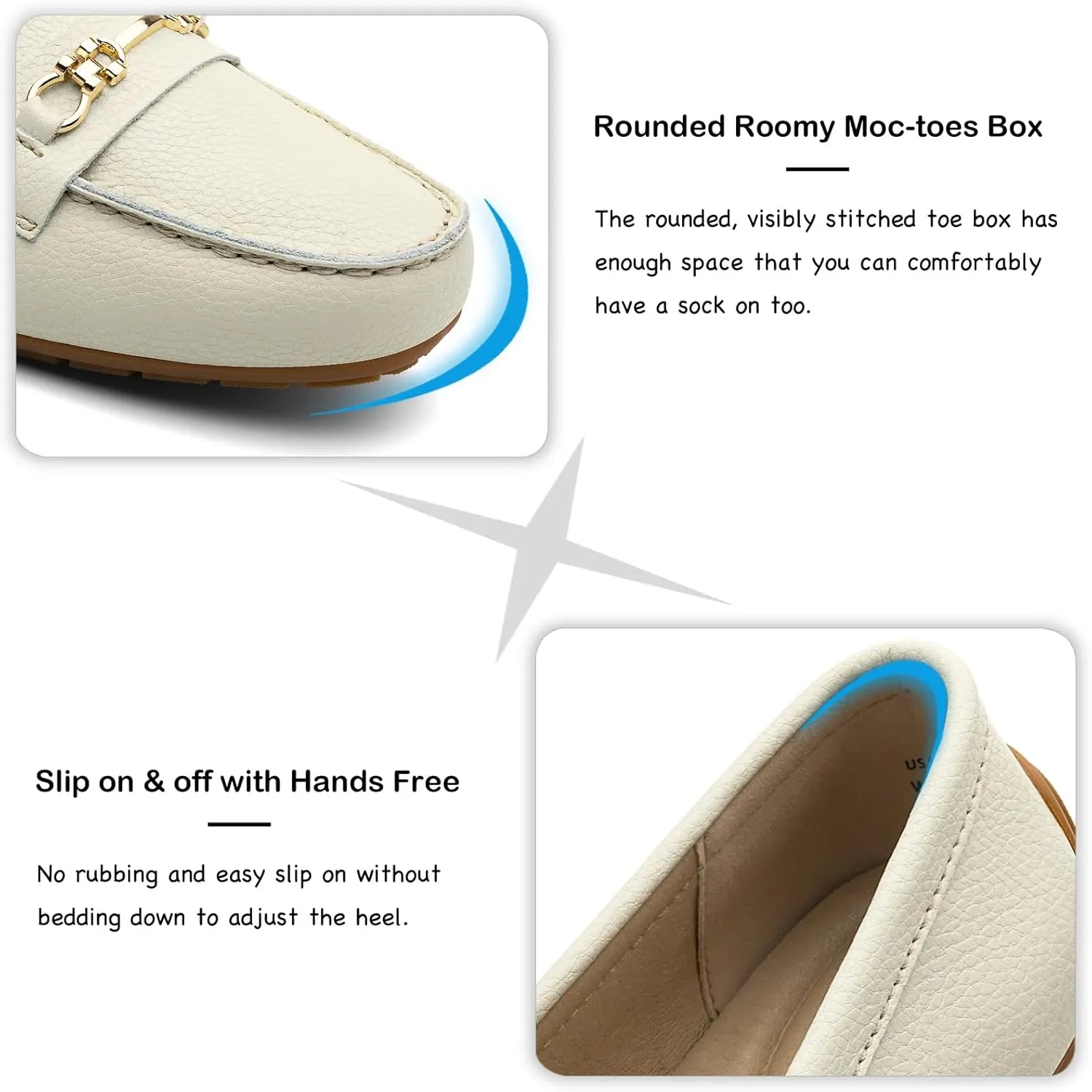 Women's Comfortable & Lightweight Leather Loafers Slip-Ons Driving Mocs Walking Shoes Cute Business Casual Dress Shoes Work Flats for Women