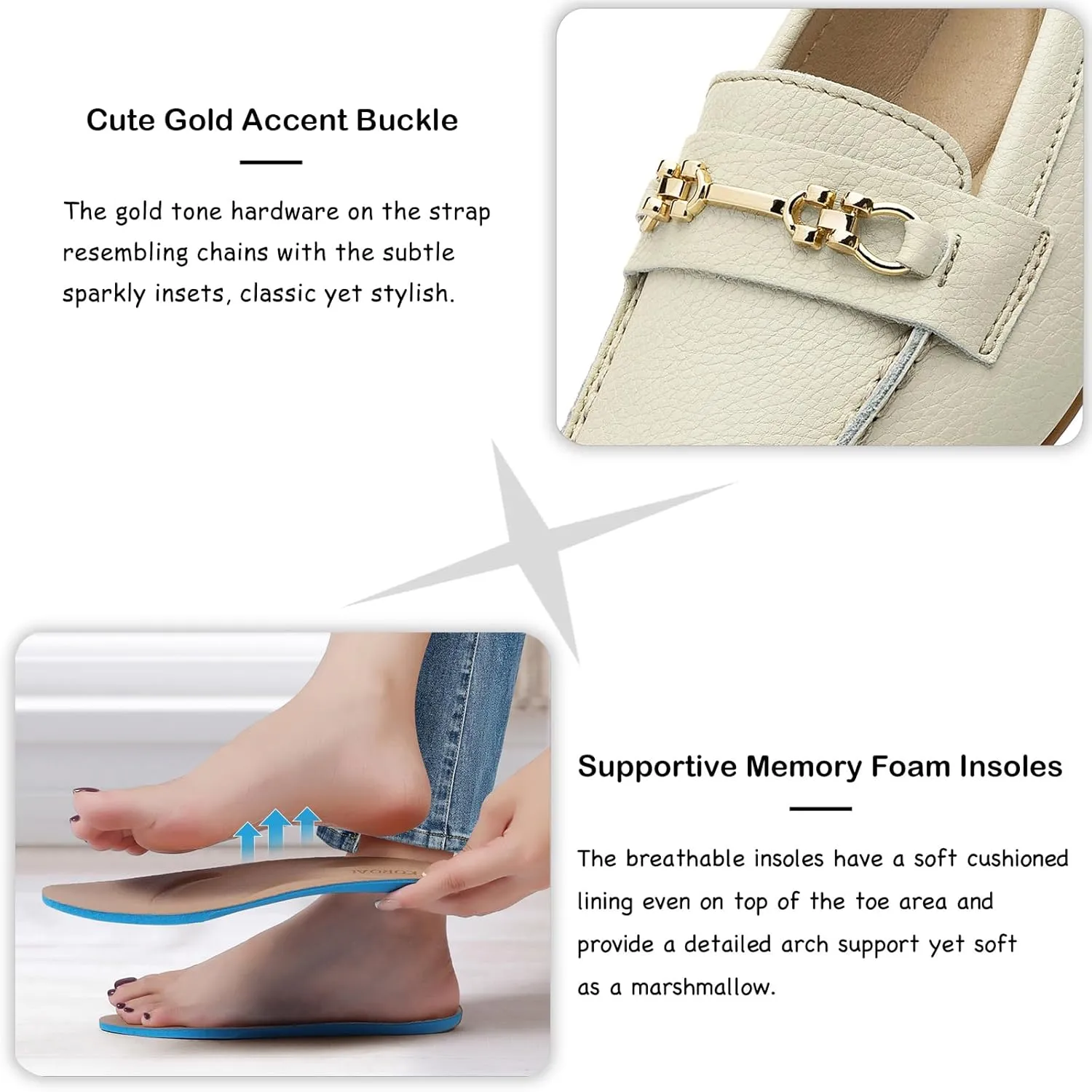 Women's Comfortable & Lightweight Leather Loafers Slip-Ons Driving Mocs Walking Shoes Cute Business Casual Dress Shoes Work Flats for Women